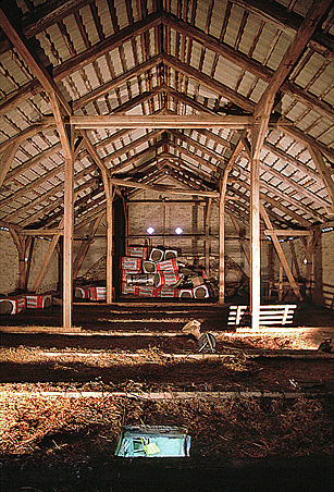 Robert Conrad: »Dachstuhl, Blick von Südosten, Bilddokumentation für den Eigentümer«, Bild aus der Serie »Stallgebäude, Gut Metzelthin, Land Brandenburg, DE«